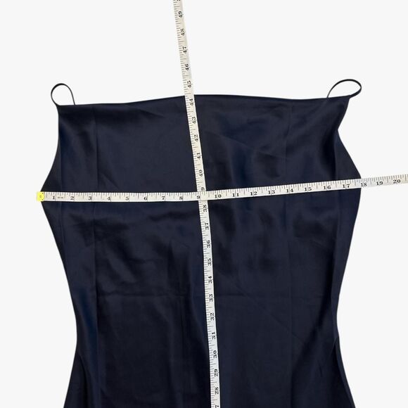 NWT Petal & Pup Women's Satin Sheer Dress in Navy Size 6 Glam Party Bodycon - Picture 4 of 6